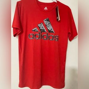 Brand New Adidas Red T Shirt Boys Size L 14/16